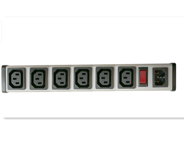 IEC 60320 C13 C14 PDU POWER STRIP with Switch, Smart 6 Socket Power Strip Bar For Network Cabinet , Multiple Electrical Outlets