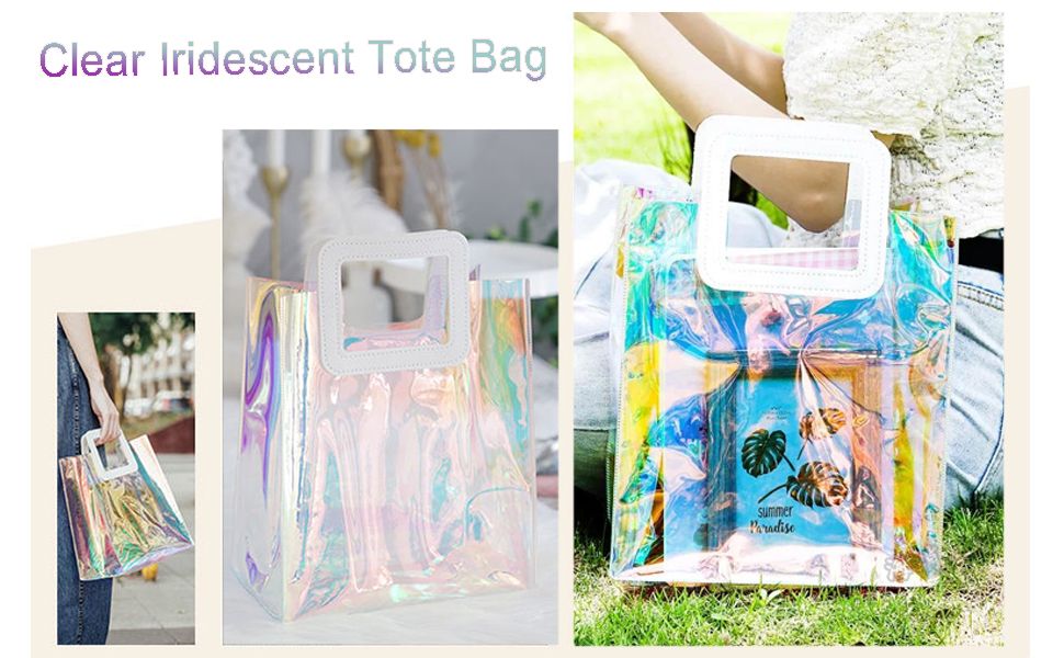 Clear Iridescent Tote Bag