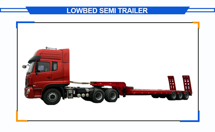 Side Wall Lowbed 40 FT 3 Axle Low Bed Semi Trailer Dimension
