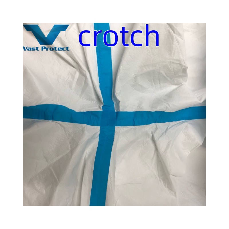Taped Disposable Micro Film Coverall Without Shoe Cover