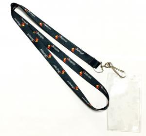 China Dye Sublimation Heat Transfer Lanyards Full Color Brand Name Soft Plastic Card Holder on sale 