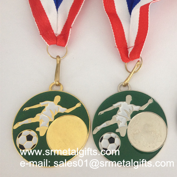 cheap blank enamel metal soccer medals
