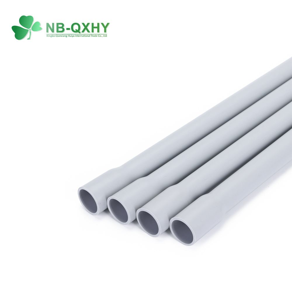 Electrical Grey White Plastic Pipe Water Supply ASTM PVC Conduit Pipe Fittings with Sch40, Sch80 and Other with Certificate