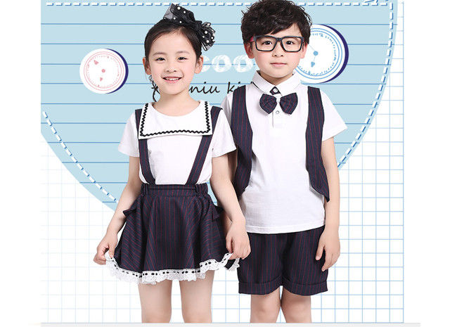 Summer Lapel Embroidered School Uniform For Primary School Students