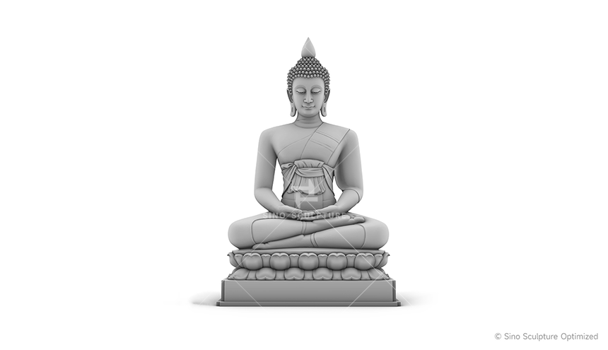 The 3D design of the bronze Buddha statue