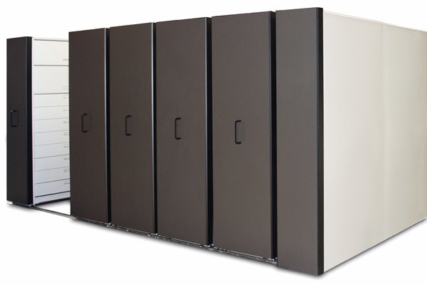 2 Bay Hand Pull Bulk Filing System High Density File Storage With