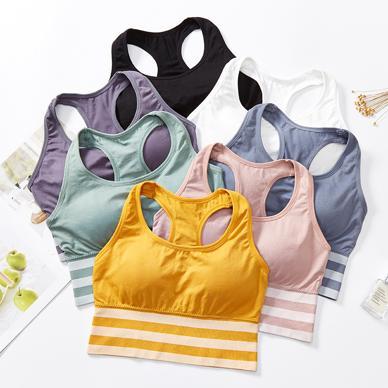 Comfortable Cotton Underwear, Breathable and Removable Foam Pad Sports Bra Lingerie