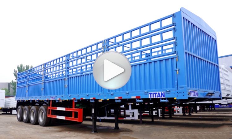 4 Axle 60 Tons Fence Semi Truck Livestock Trailer for Sale in Mauritius