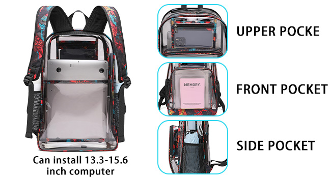 clear backpack heavy duty stadium approved book bag kids for boys mochila para niños backpacks