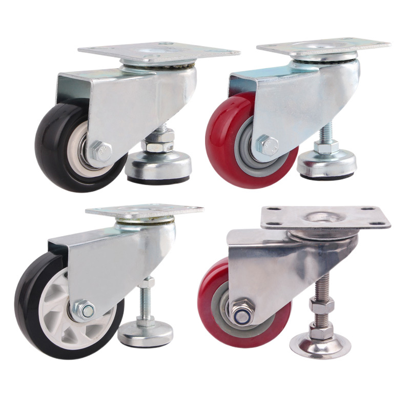 2inch 3inch Polyurethane Wheel Caster with Cups Mechanical Adjustable