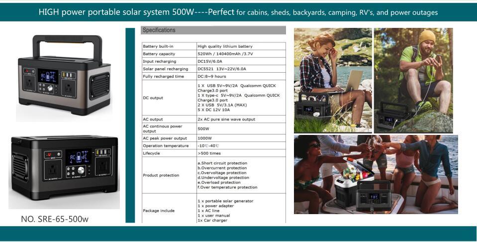 New Portable Solar Energy System Kit Charging Station Solar Power Inverter
