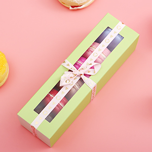 Macaron Boxes, Macaron Gift Box for 6, Macaron Packaging Boxes with Clear Window