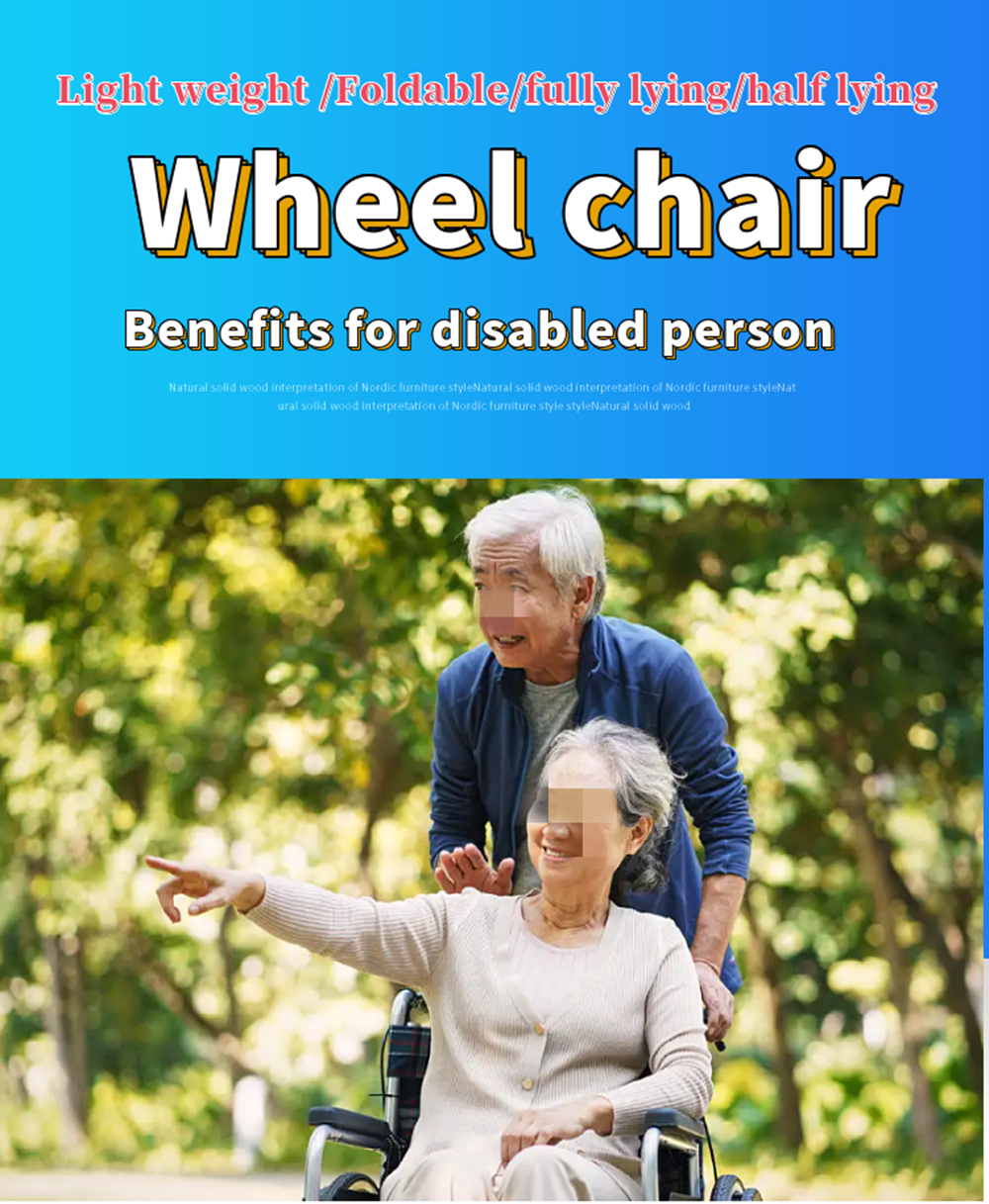 Cerebral Palsy Rehabilitation Equipment Portable Lightweight Folding Reclining Wheel Chair for Patient Child Elderly People