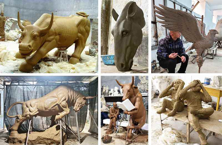 Factory Custom Metal Craft Bronze Animal Statue Life Size Outdoor Sculpture