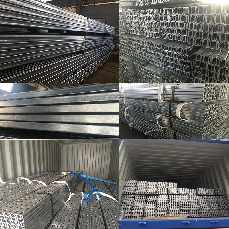 Plain Support Channel Pre-Galvanized or Hot Dipped Galvanized Steel Unistrut Channel