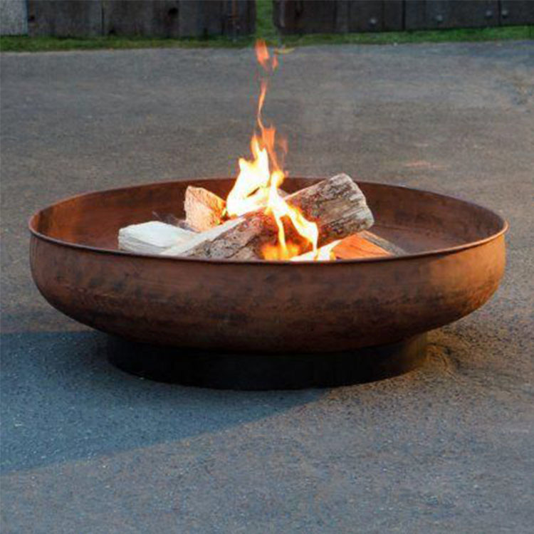 Portable Simple Rustic Round Brazier Wood Burning Corten Steel Fire Pit For Fun Time Outdoor Backyard 