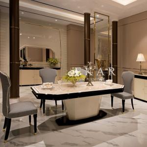 Home Furniture Modern 6 Chair Marble Dining Table Set W005d1c For Sale Modern Dining Room Furniture Manufacturer From China 110028731