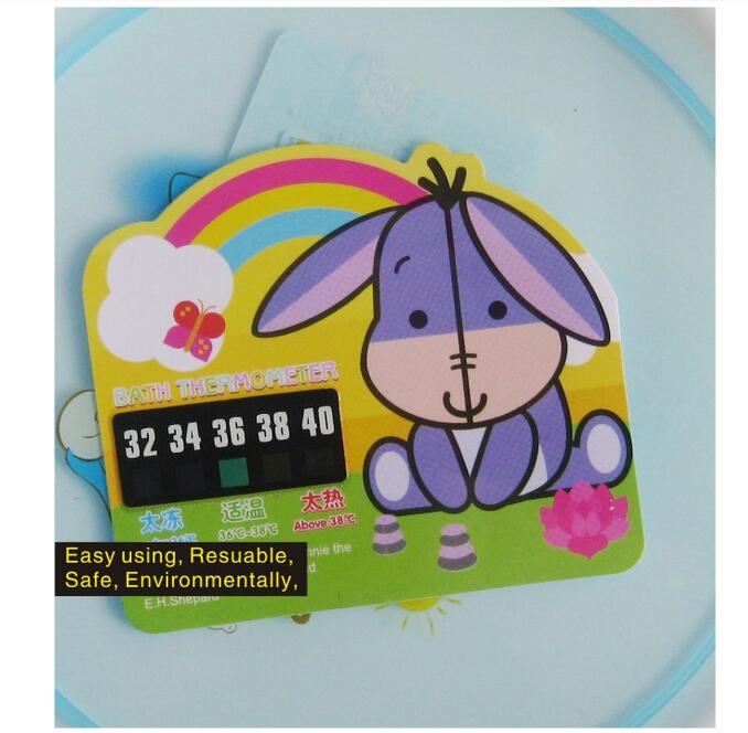 Liquid Crystal Color Change Baby Bath Water Thermometer Card Customized