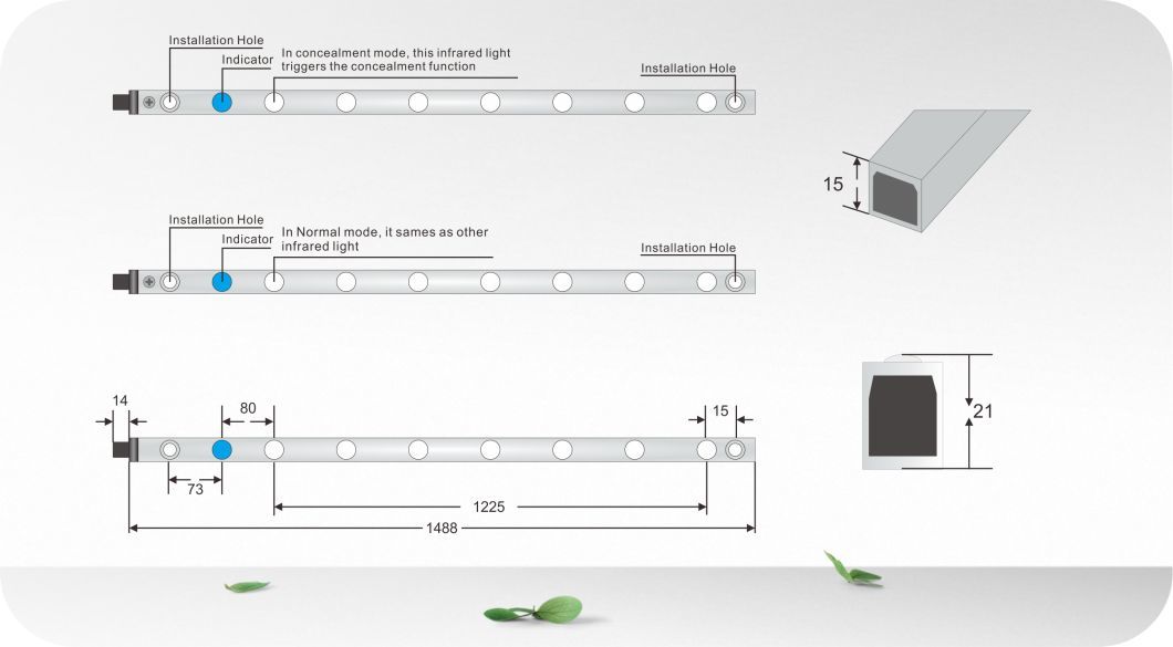 8-Beam 1.5m Safety Light Curtain Sensor