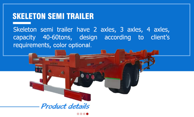 40ton Tri-Axles 20FT Container Delivery Skeleton Trailers