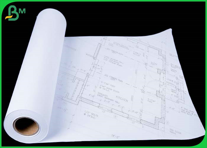 White 20lb Bond Paper 2" Core CAD Plotter Paper For Copy Service Shops 