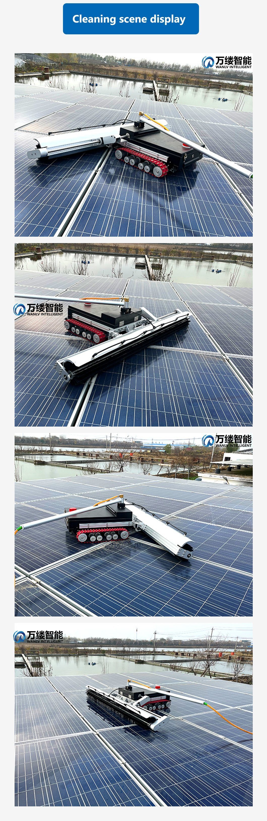 Solar Panel Cleaning Robot Photovoltaic Panel Cleaning Machine with Electric Solar Panel Cleaning Rotating Brush