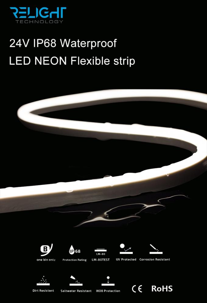24V IP68 Waterproof LED NEON Flexible Strip Lights 5050 RGBW 5000*12mm
