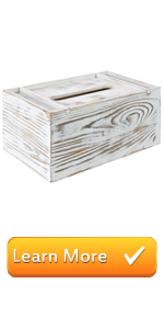 rustic white wood rectangular tissue box cover holder bathroom tissues dispenser
