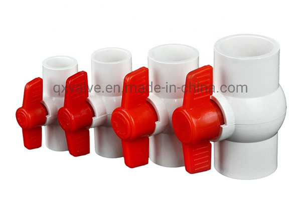 China Manufacturer Plastic 1/2&prime;&prime; Butterfly Handle PVC White Ball Valve