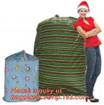 Giant PVC/EVA gift toy drawstring plastic storage packing bag with handle,XMAS giant plastic gift poly bag 36*44 santa
