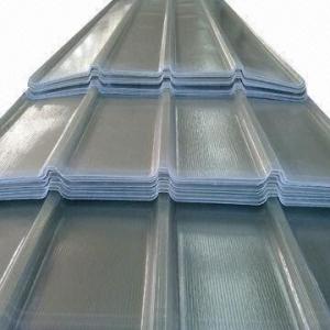China Translucent Corrugated Roof Sheet with 75MPa Tensile Strength, Made of High Steel and Tenacity FRP on sale 