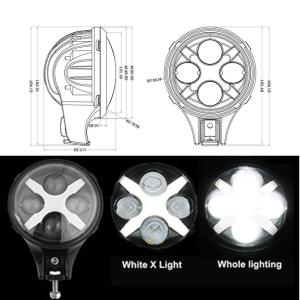 Pair 60W CREE LED Work Light Round White Fog Light for Jeep Wrangler Offroad 4X4