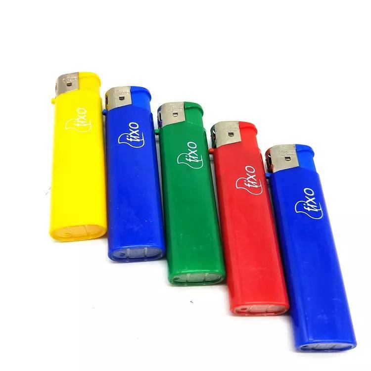 OEM Long Slim Electronic Gas Refillable Cigarette Lighter with Solid Color