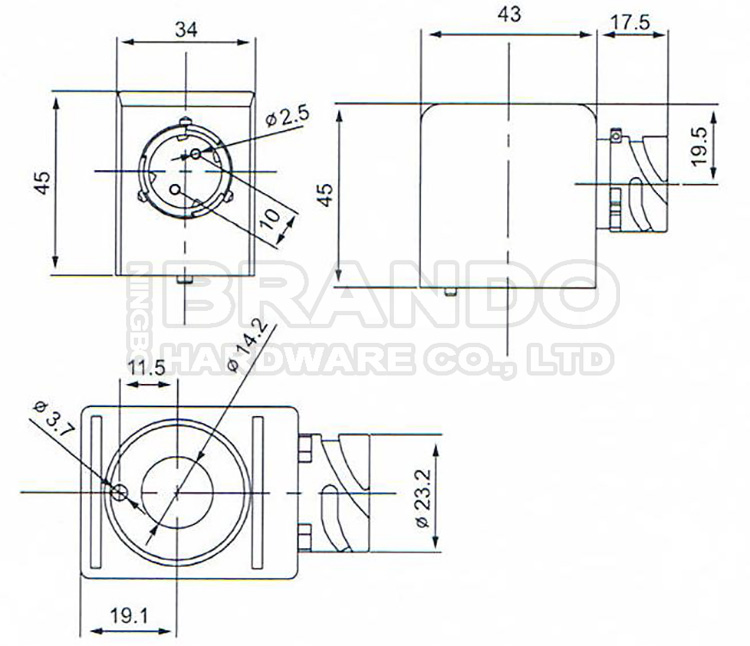 Dimension of BB14246010 Solenoid Valve Coil :