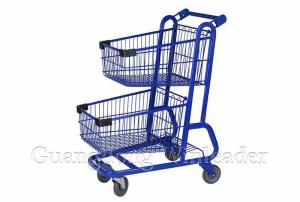 China Maintenance of stainless steel double supermarket trolley on sale 