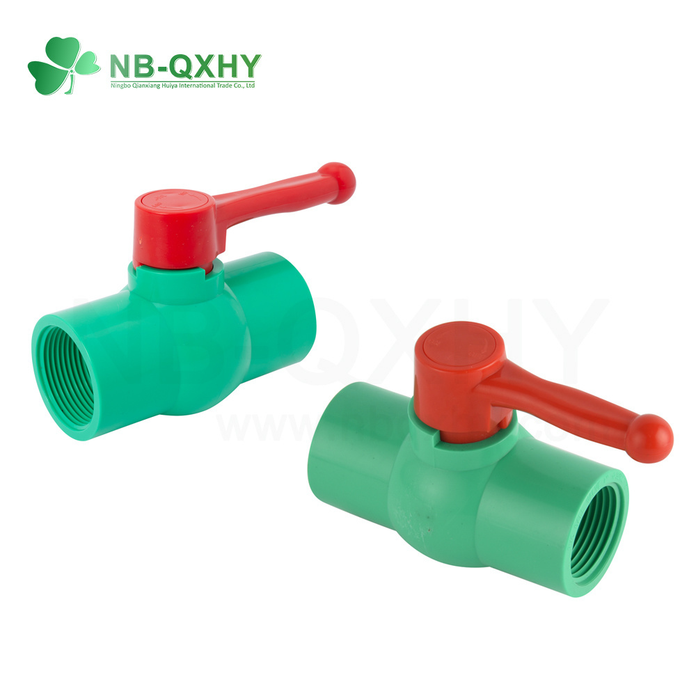 OEM Laser Marking Bangladesh PVC Plastic Green Body Red Handle Ball Valve