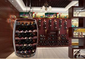 Guitar Shape Wine Storage Cabinet European Style Wine Display
