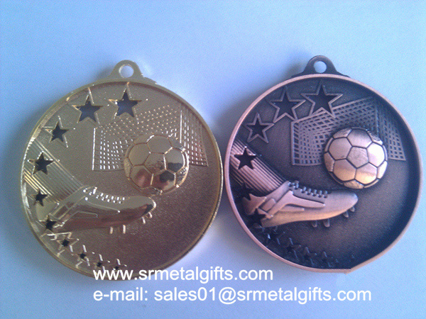 Cheap blank metal soccer medals