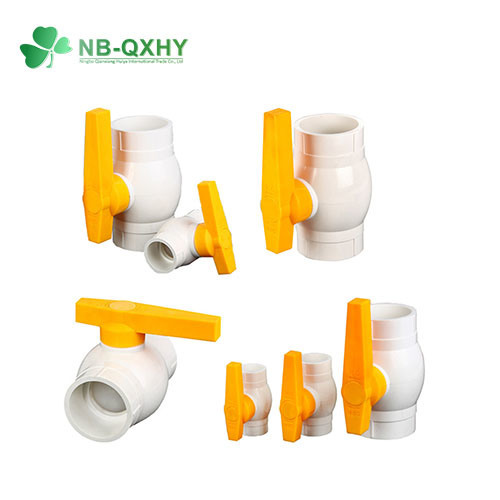 All Size Yellow Handle PVC Valve Plastic Ball Valve with Socket End