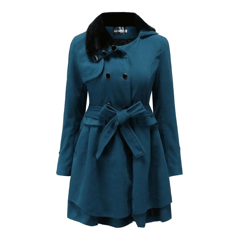 Plus Size Women&prime;s Coats, Autumn Winter Ladies Trench Long Fur Puffer Girls Coat Jacket for Women