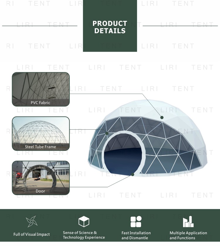 2019 Waterproof Half Dome Five Star Luxury Hotel Resort Dome Glamping Tent Factory Price