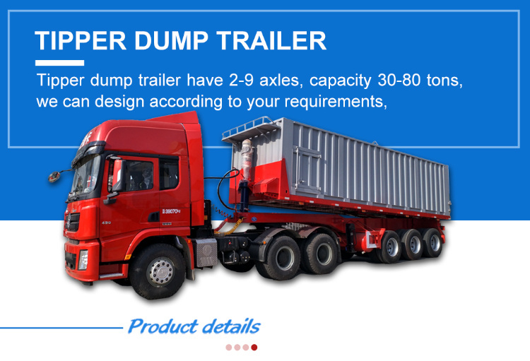 35ton Hydraulic Dump 40FT Container Tipper Trailer