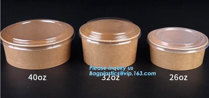 Salad Cup, Soup Cup, Salad Bowl, Soup Bowl, Large Capacity Disposable Kraft Paper Bowl With Paper Lid Eco Takeaway Food 0
