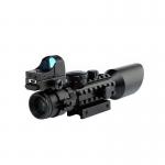 3-10x40 Dual Illuminated Hunting Rifle Scope With Red Dot Laser Sight