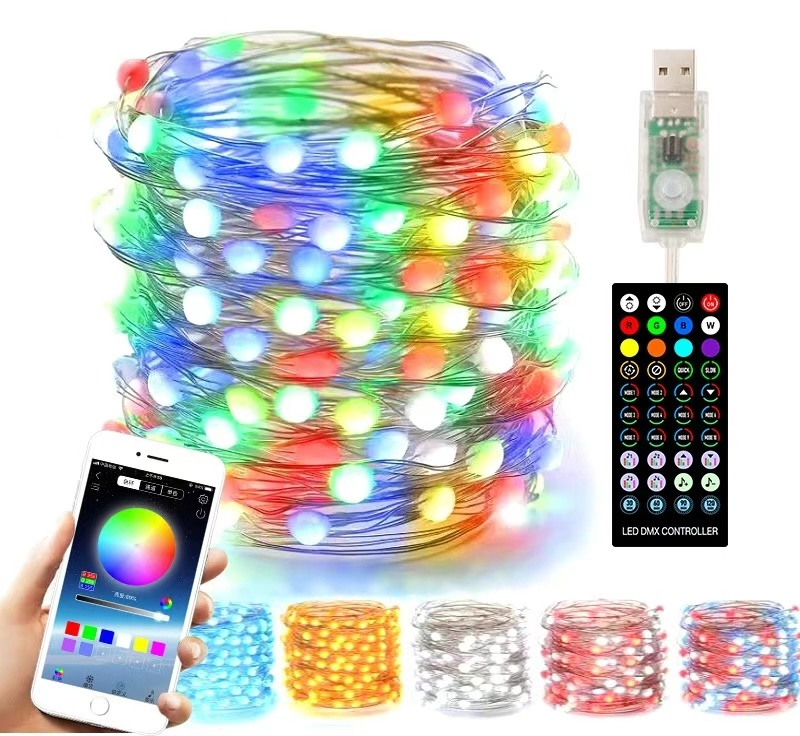 LED String Lights Smart Bluetooth Remote APP Control Halloween Wedding Party festival Christmas