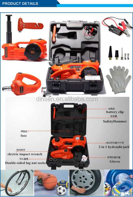 Professional Factory Sale OEM/ODM impact wrench 1/2 12v impact wrench & electric jack set tire tools