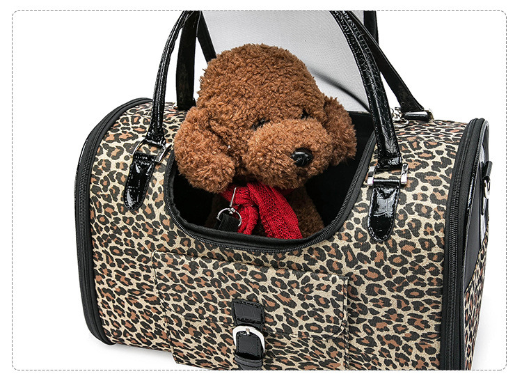 Quality Nylon Design Leopard Dog Bags Outdoor Pet Carriers