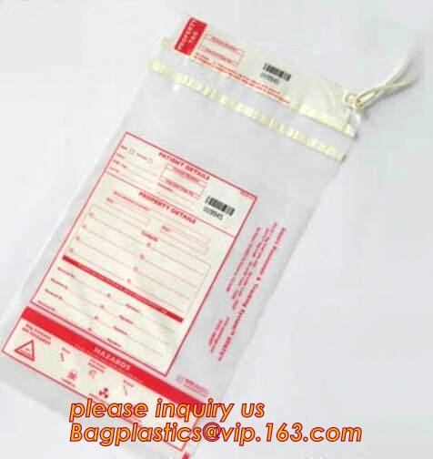 Blood Autoclavable Biohazard Waste Bags Zipper Pouch For Medical Specimen 1