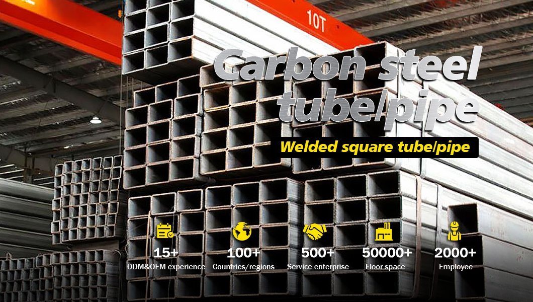 Black Iron Steel Square Tube 23mm Welded Steel Pipe Tube Factory Direct Selling Industrial Carbon Round Square Rectangle Pipe