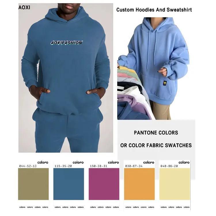 Customized High Quality Embroidery Logo Hoodie Color Matching Between Fashion Custom Color Pullover Plus Size Hoodies Men